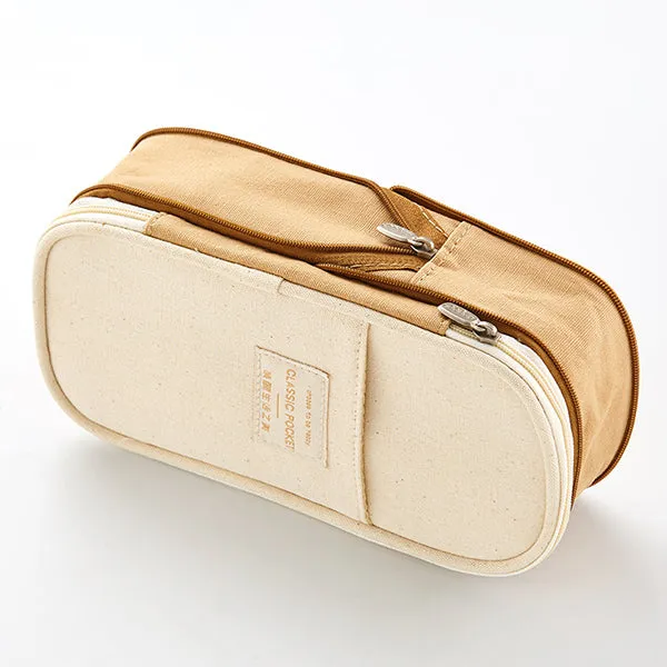 Canvas Zippered Large Foldable Pencil Case (2 Sizes)