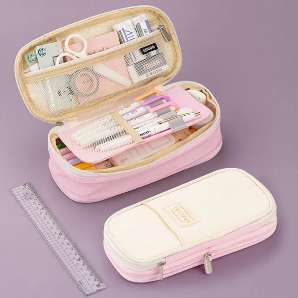 Canvas Zippered Large Foldable Pencil Case (2 Sizes)