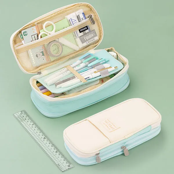Canvas Zippered Large Foldable Pencil Case (2 Sizes)
