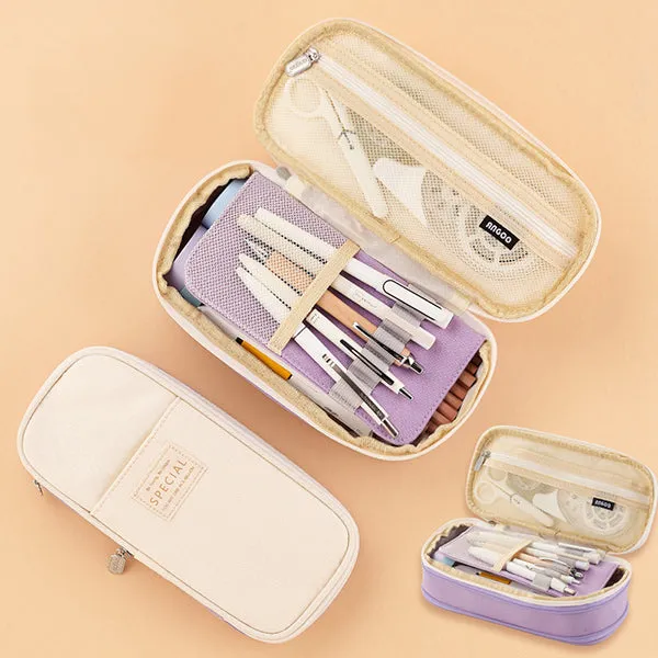 Canvas Zippered Large Foldable Pencil Case (2 Sizes)