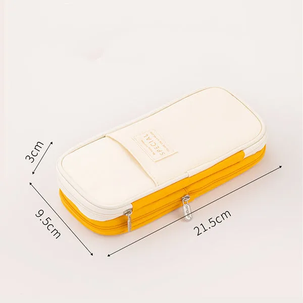Canvas Zippered Large Foldable Pencil Case (2 Sizes)