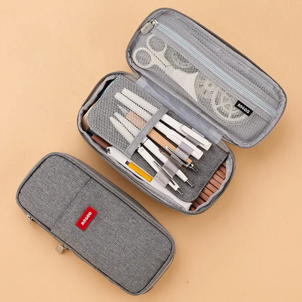 Canvas Zippered Large Foldable Pencil Case (2 Sizes)