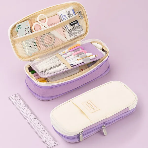 Canvas Zippered Large Foldable Pencil Case (2 Sizes)