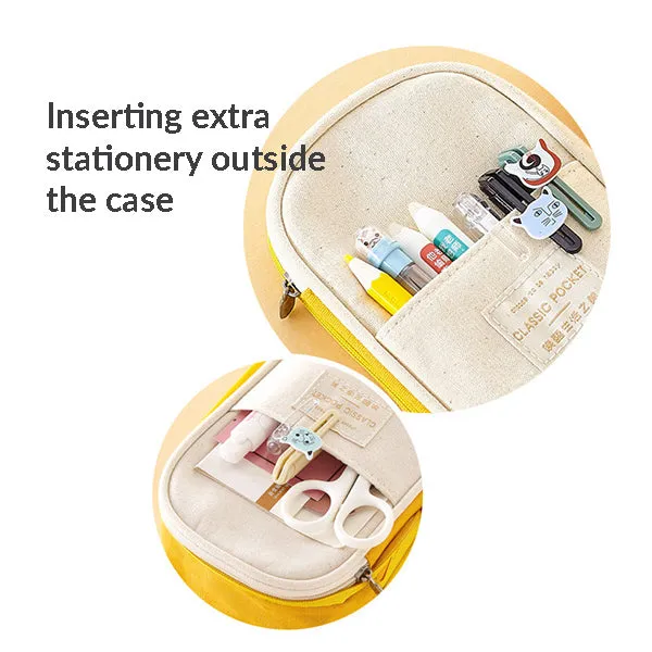 Canvas Zippered Large Foldable Pencil Case (2 Sizes)
