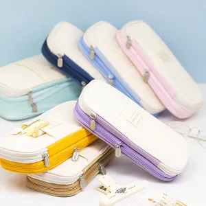 Canvas Zippered Large Foldable Pencil Case (2 Sizes)