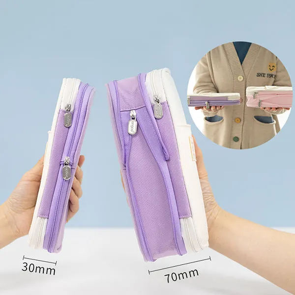 Canvas Zippered Large Foldable Pencil Case (2 Sizes)