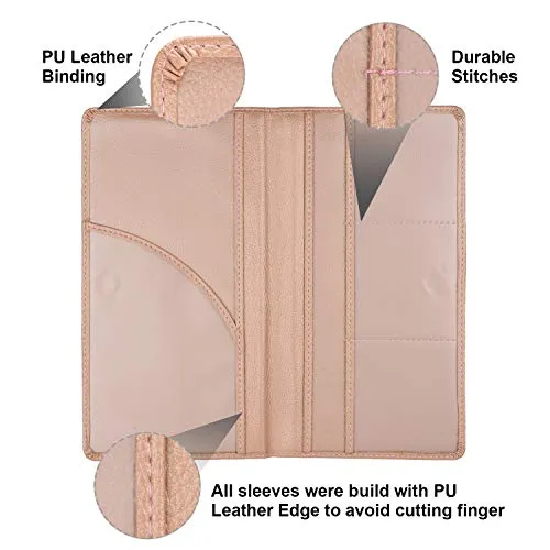 Car Registration and Insurance Holder, Vehicle Glove Box Car Organizer Men Women Wallet Accessories Case with Magnetic Shut for Cards, Essential Document, Driver License by Cacturism, Rose Gold