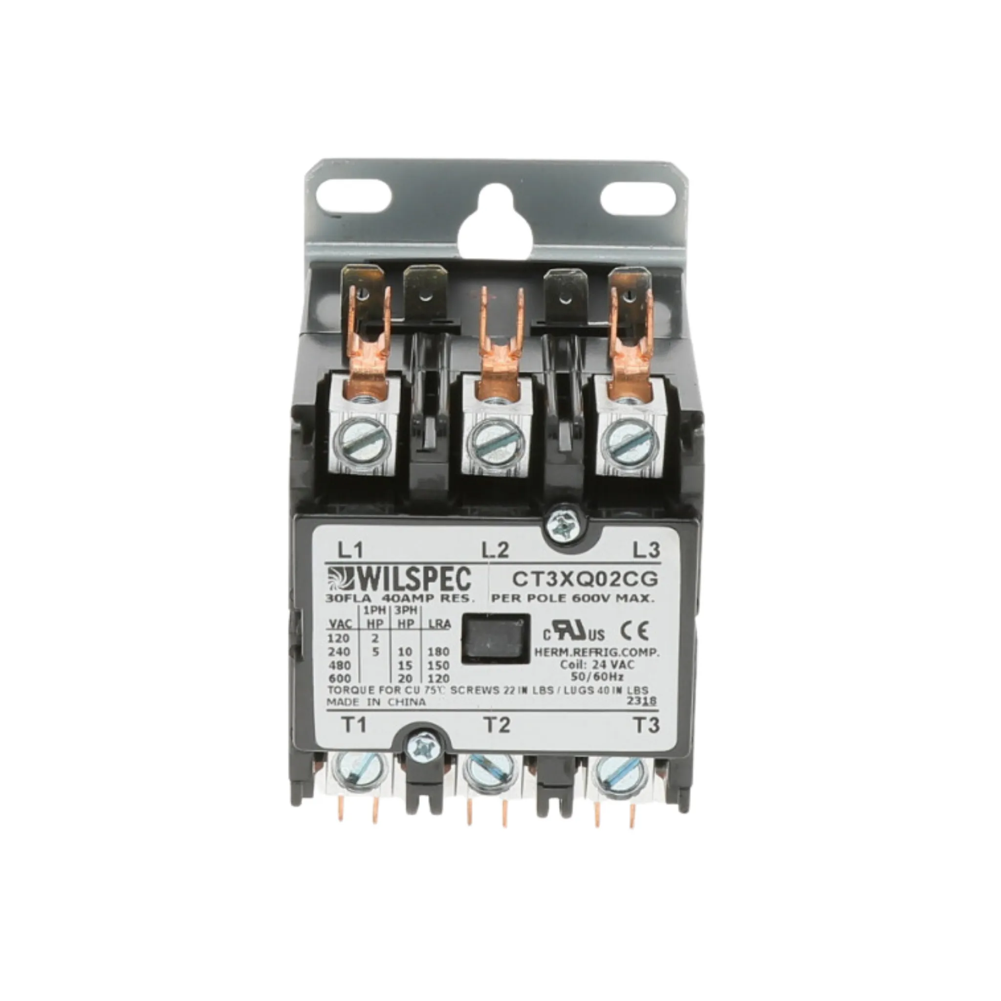 Carrier 13B0003N01 24V Coil, 3P/3PH/30A Compressor Contactor