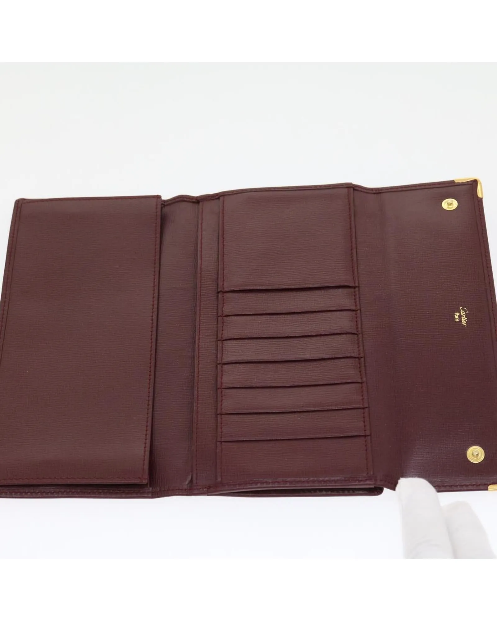 Cartier Long Wallet Leather Red