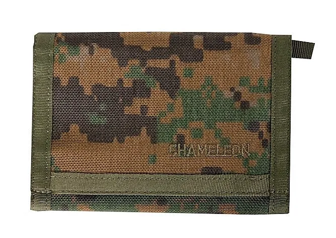 Chameleon Velcro Trifold Mens Wallet-Military Tactical Men Wallets- ID Card Holder - Canvas Thin Front Pocket Travel Wallet-Coin Zipper Pocket-Morpat