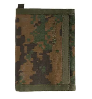 Chameleon Velcro Trifold Mens Wallet-Military Tactical Men Wallets- ID Card Holder - Canvas Thin Front Pocket Travel Wallet-Coin Zipper Pocket-Morpat