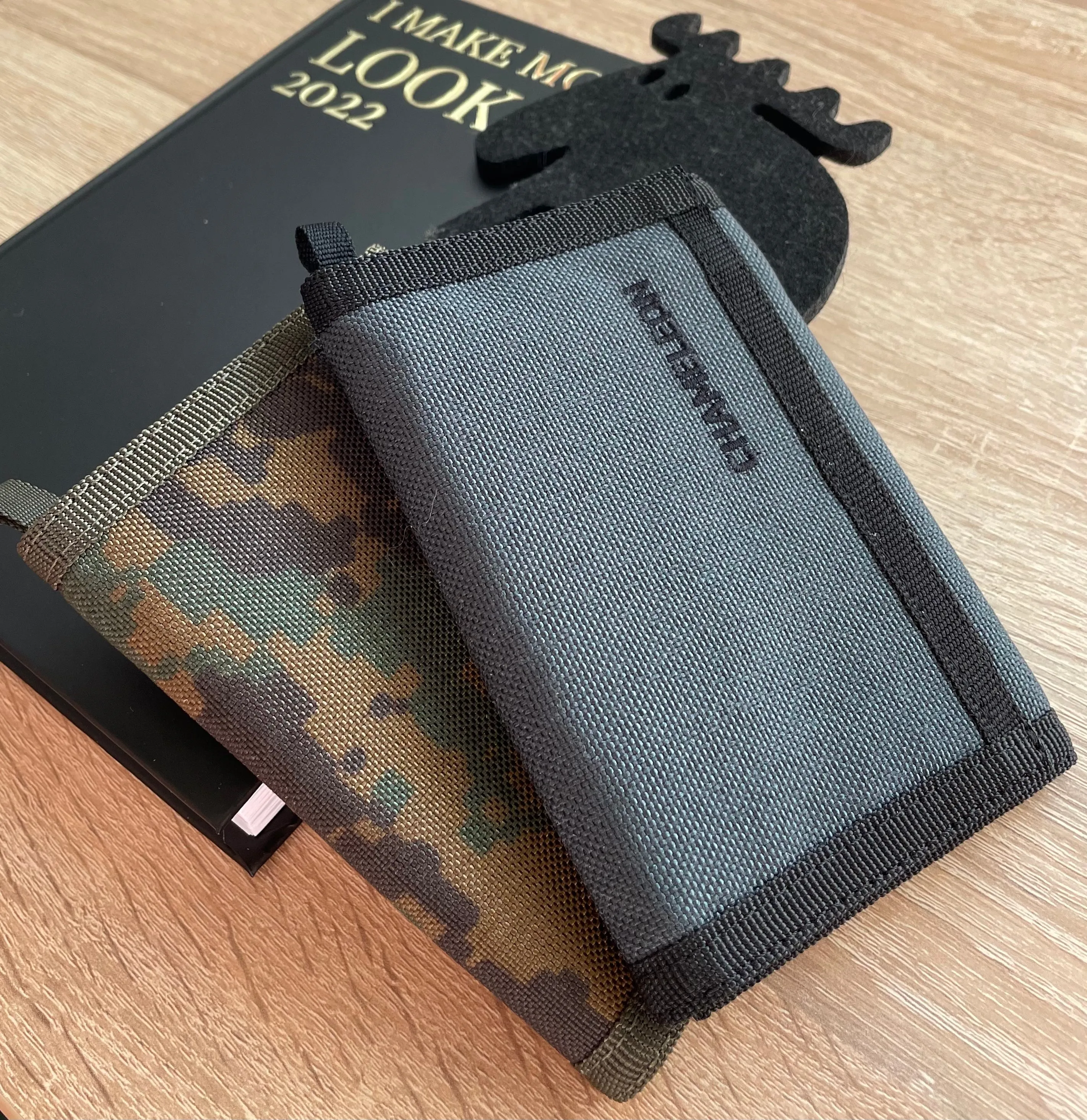 Chameleon Velcro Trifold Mens Wallet-Military Tactical Men Wallets- ID Card Holder - Canvas Thin Front Pocket Travel Wallet-Coin Zipper Pocket-Morpat