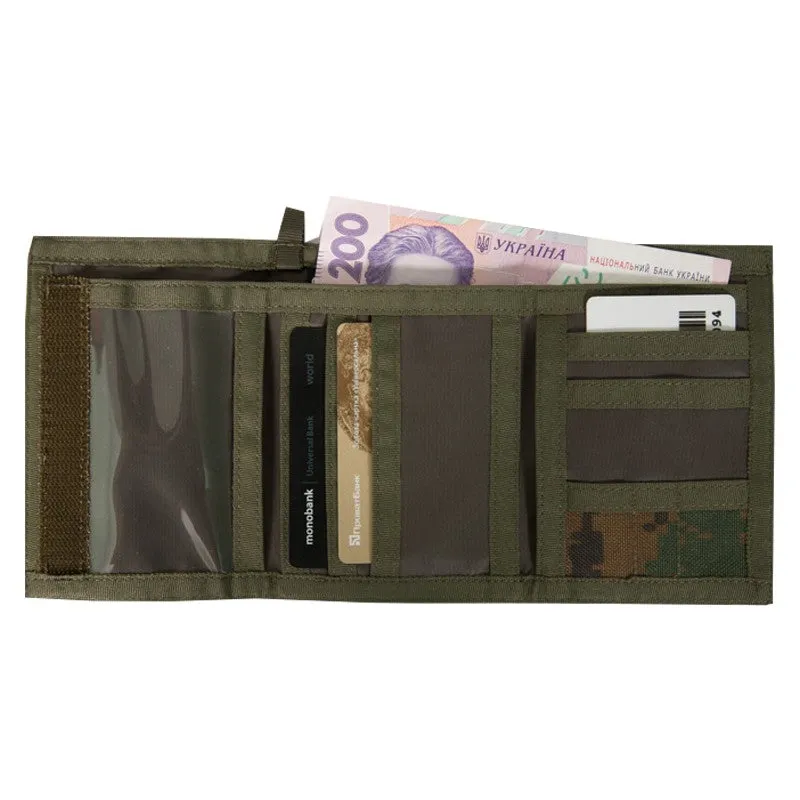 Chameleon Velcro Trifold Mens Wallet-Military Tactical Men Wallets- ID Card Holder - Canvas Thin Front Pocket Travel Wallet-Coin Zipper Pocket-Morpat