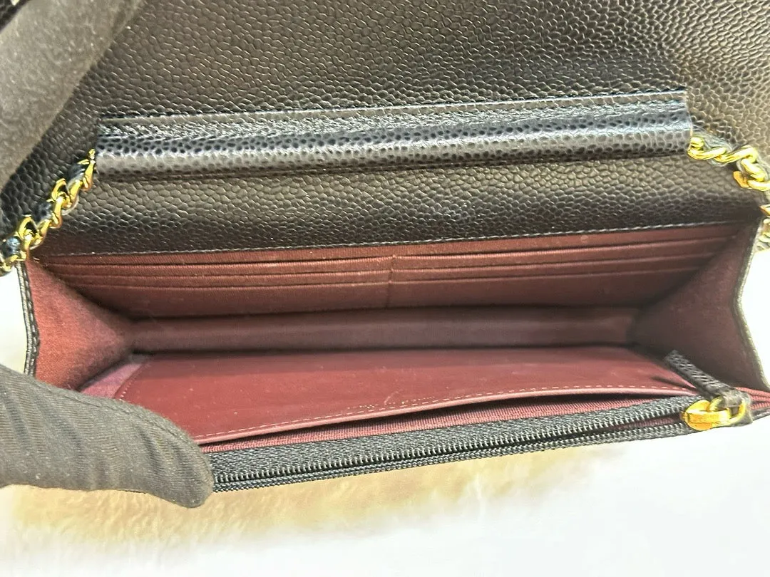 Chanel Classic Wallet on Chain Caviar Black GHW 24 Holo