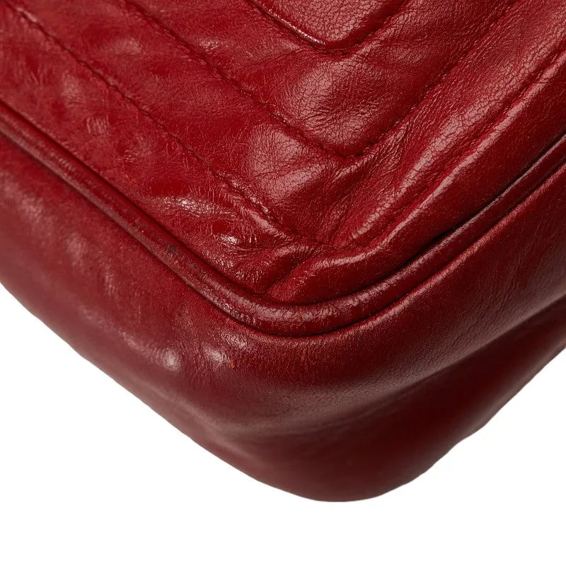 Chanel Cocomark Tassel Chain  Shoulder Bag Red Leather  CHANEL