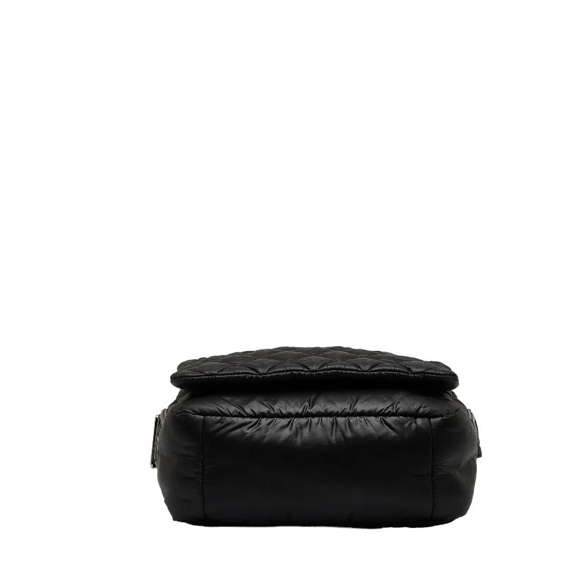 Chanel Coconut Mattress mall Messenger Slipper Shoulder Bag A48616 Black Nylon  CHANEL