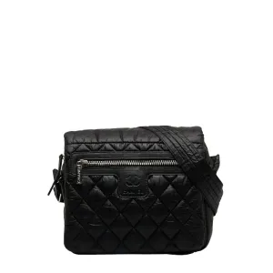 Chanel Coconut Mattress mall Messenger Slipper Shoulder Bag A48616 Black Nylon  CHANEL