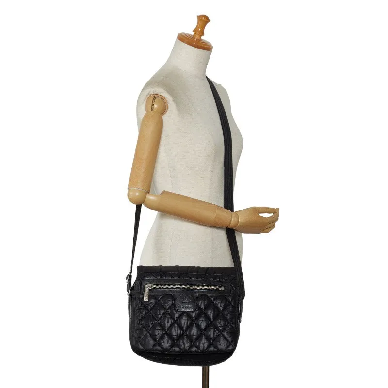 Chanel Coconut Mattress mall Messenger Slipper Shoulder Bag A48616 Black Nylon  CHANEL