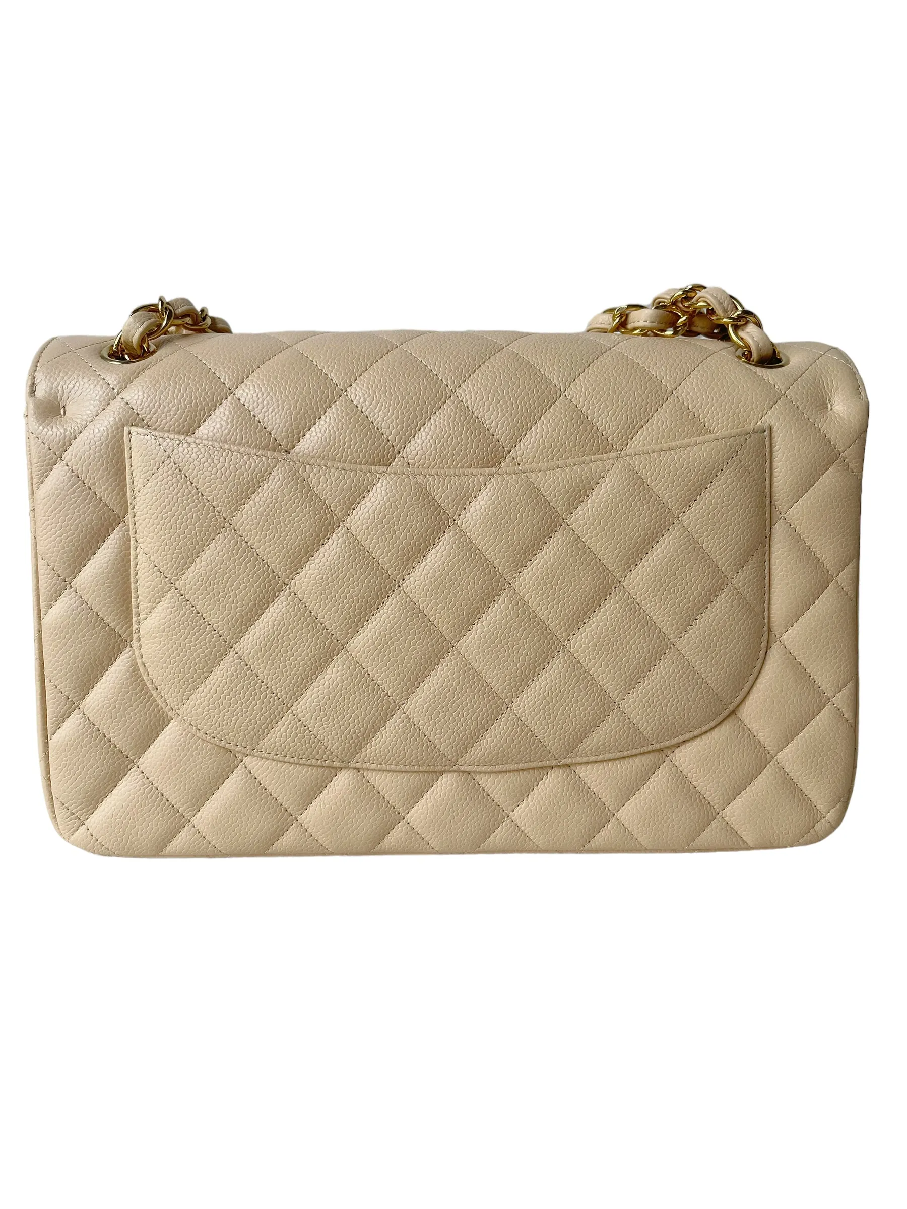 Chanel Jumbo Double Flap Beige Caviar Gold Hardware⁣⁣