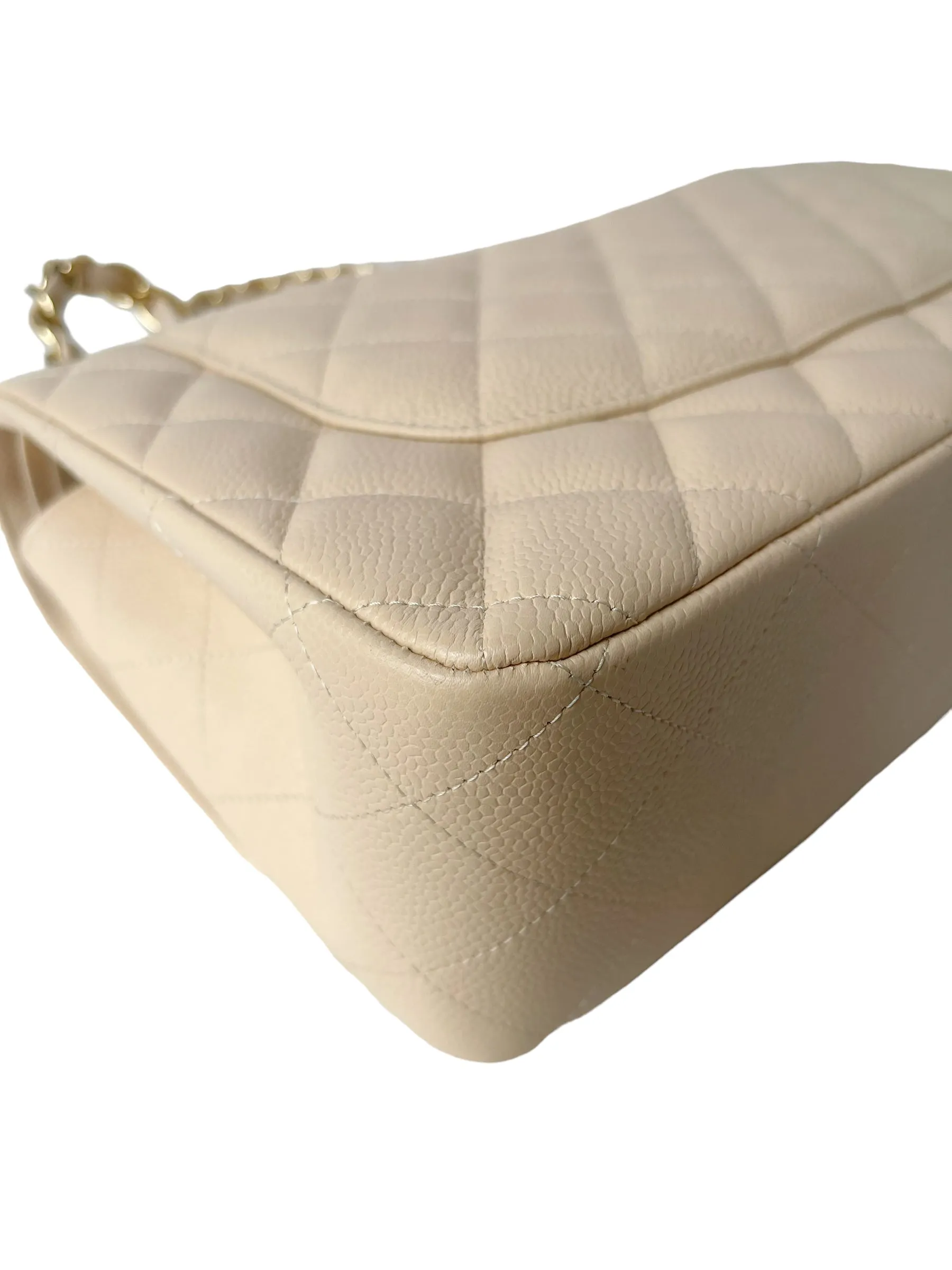Chanel Jumbo Double Flap Beige Caviar Gold Hardware⁣⁣