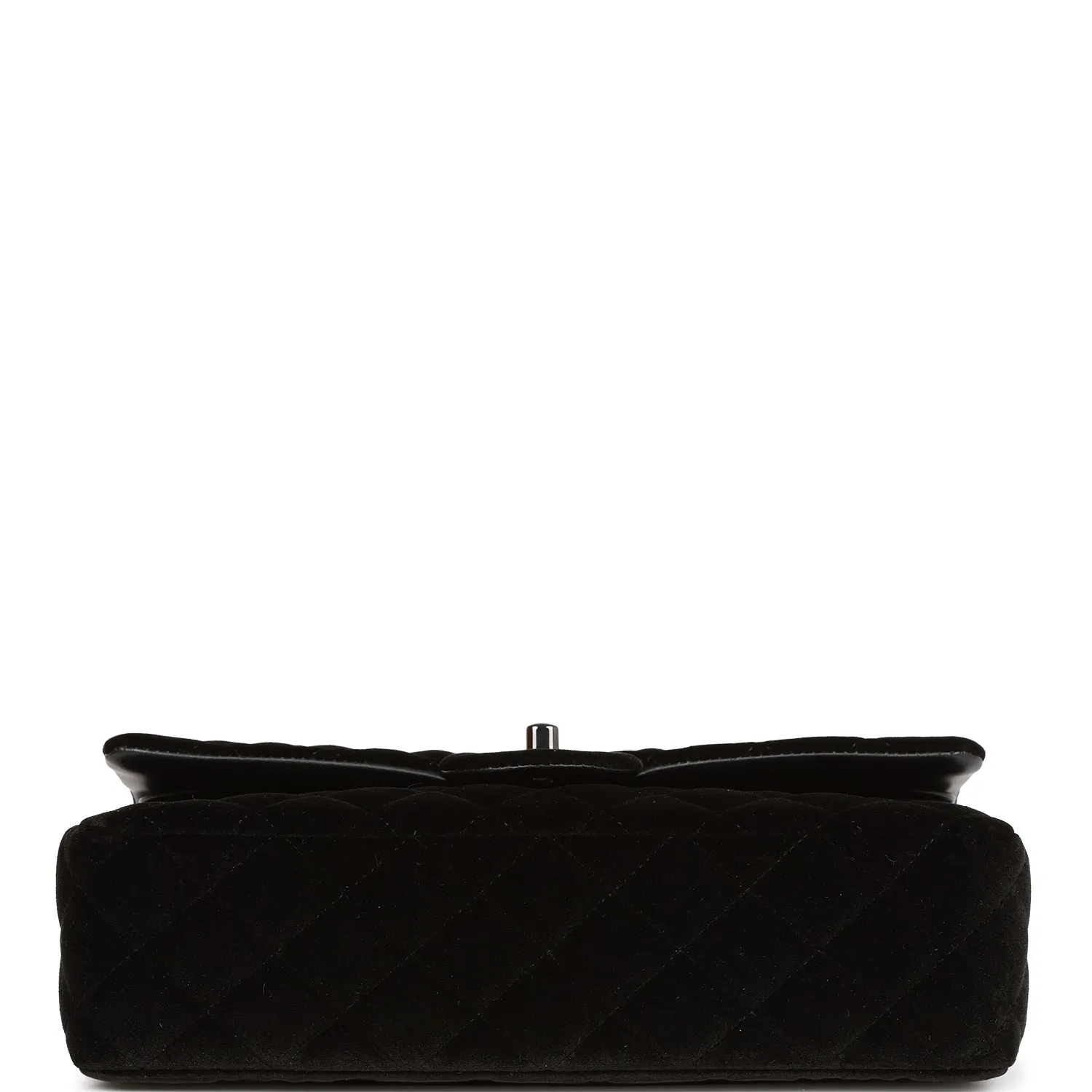Chanel Medium Classic Double Flap Bag Black Velvet Ruthenium Hardware