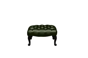 Chesterfield | Queen Anne Footstool | Antique Green