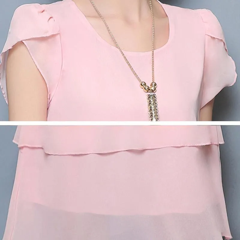 Chiffon Ruffles Elegant Ladies Party Cocktail Mini  Dress