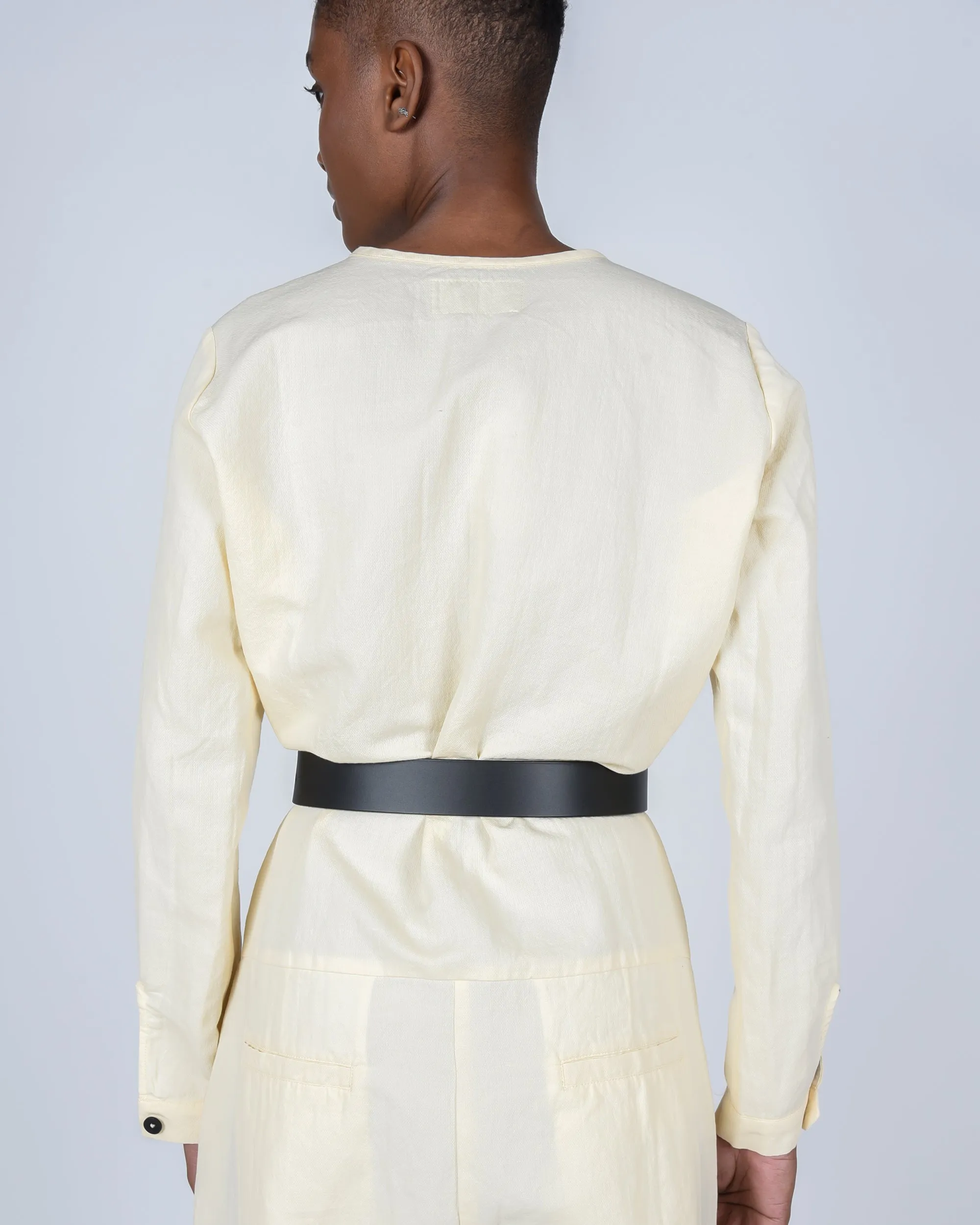 Circle belt in black & natural