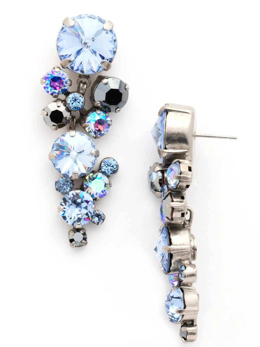 Circular Cluster Dangle Earrings - ECW10ASIB