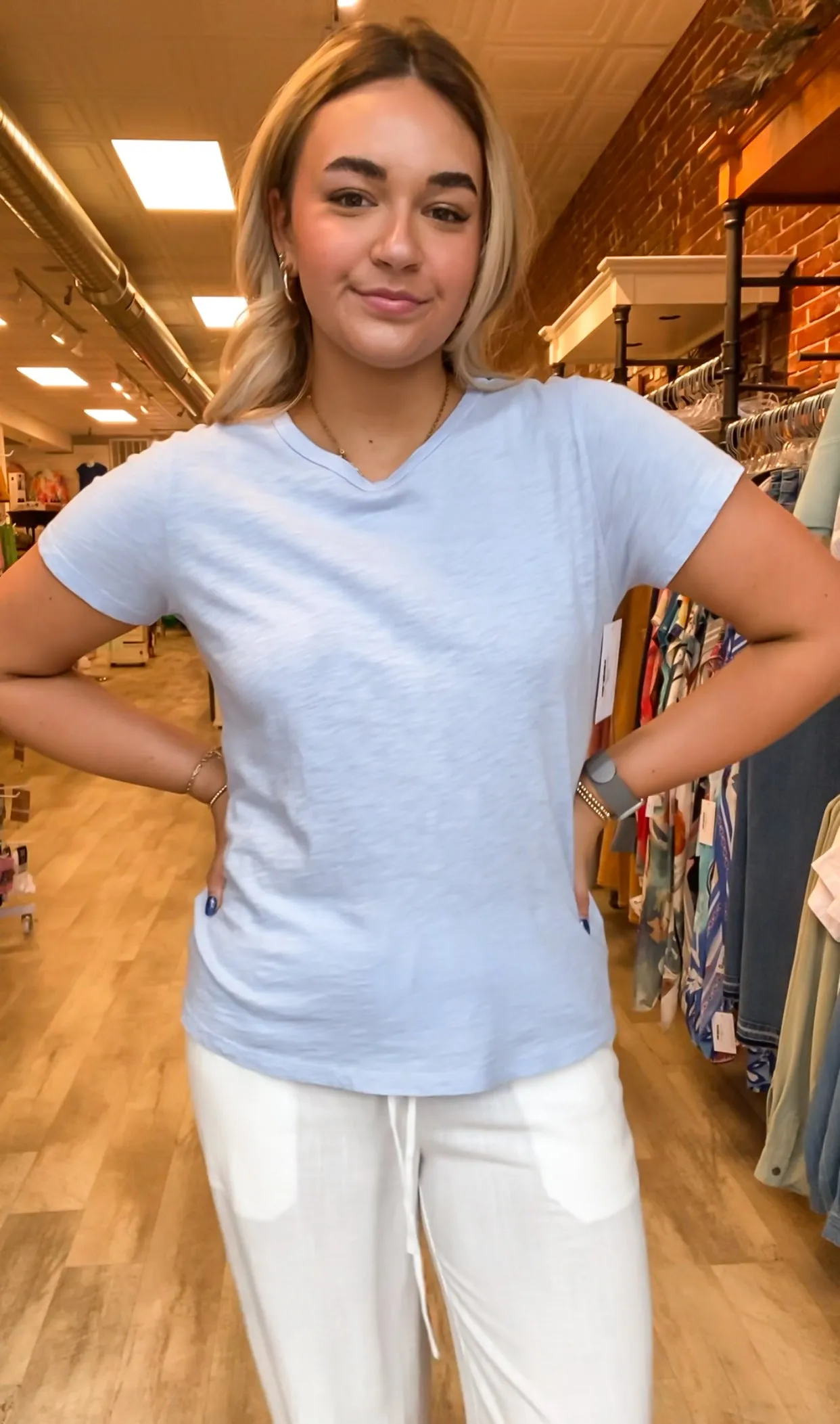 Cotton Slub Tee | Chambray