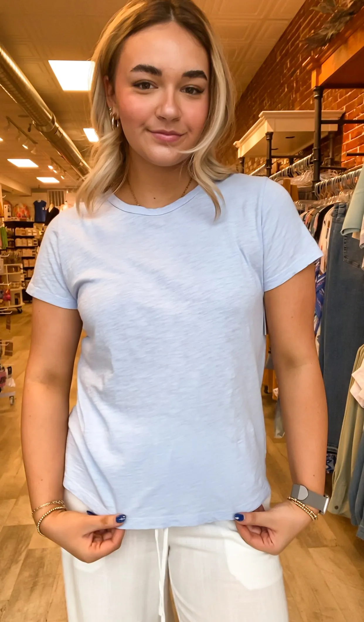 Cotton Slub Tee | Chambray