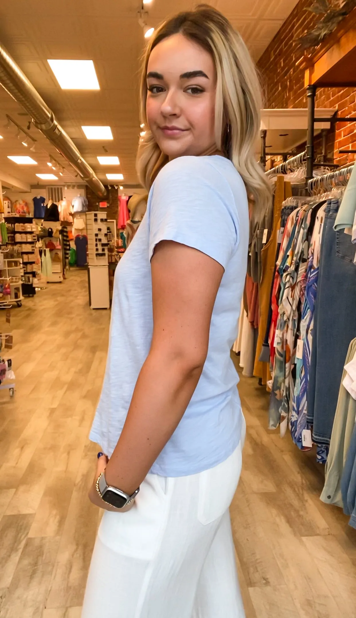 Cotton Slub Tee | Chambray