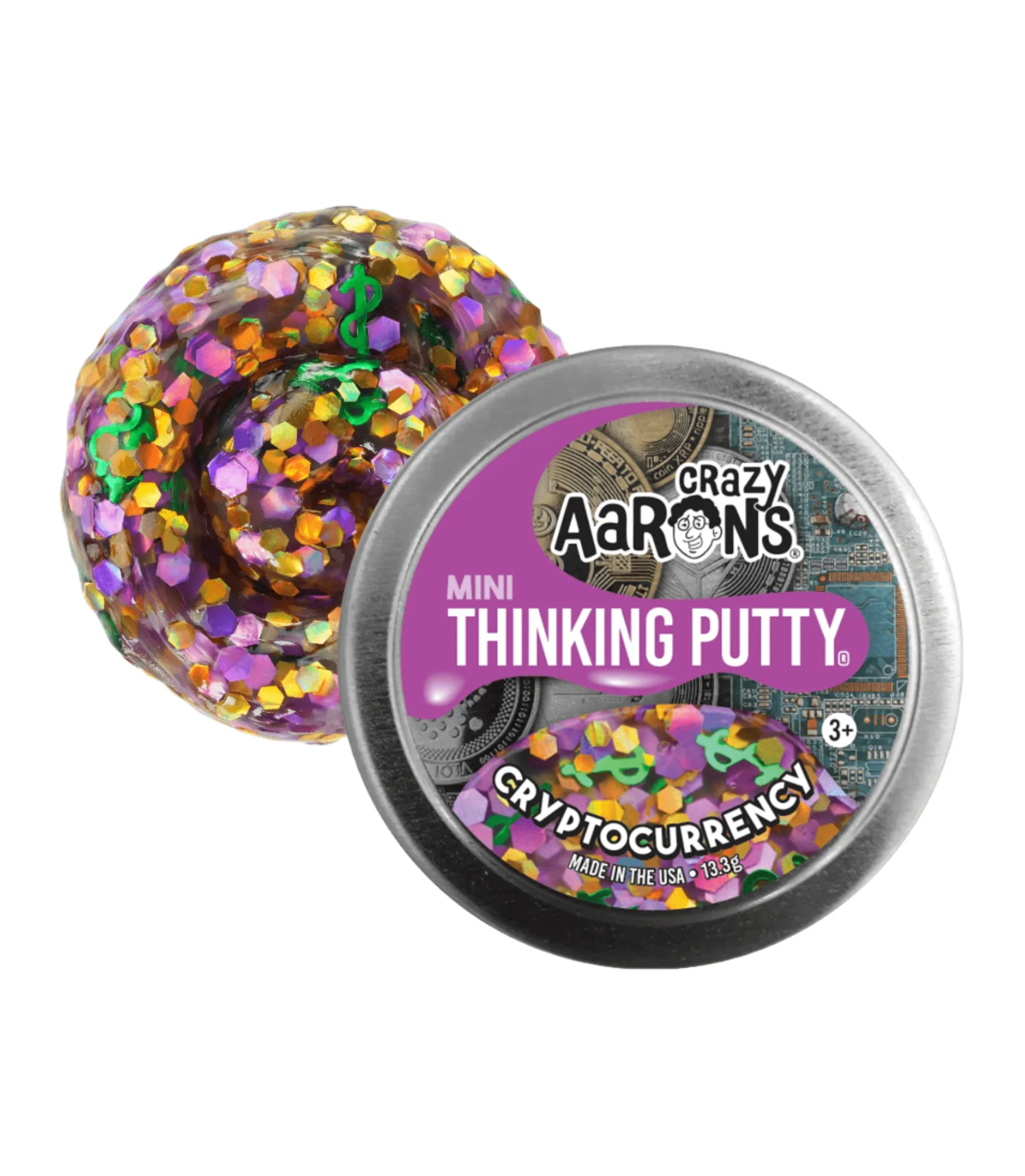 Crazy Aaron's Thinking Putty Mini Tin Assortment - Cryptocurrency