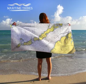 Cuttyhunk, MA Vintage Nautical Chart Quick Dry Towel