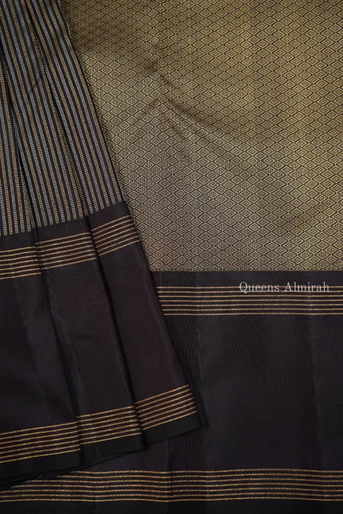 DARK CHOCOLATE PURE KANCHIVARAM SILK SAREE