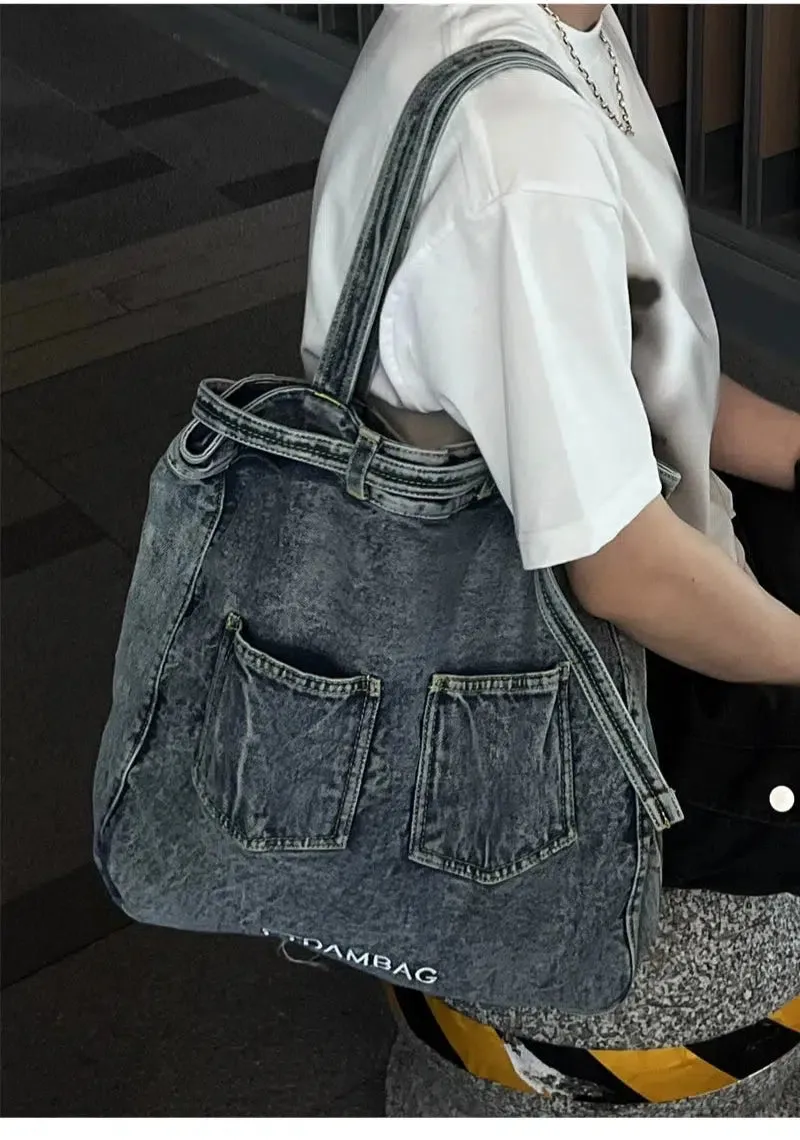 Denim-Style Fashion Canvas Bag