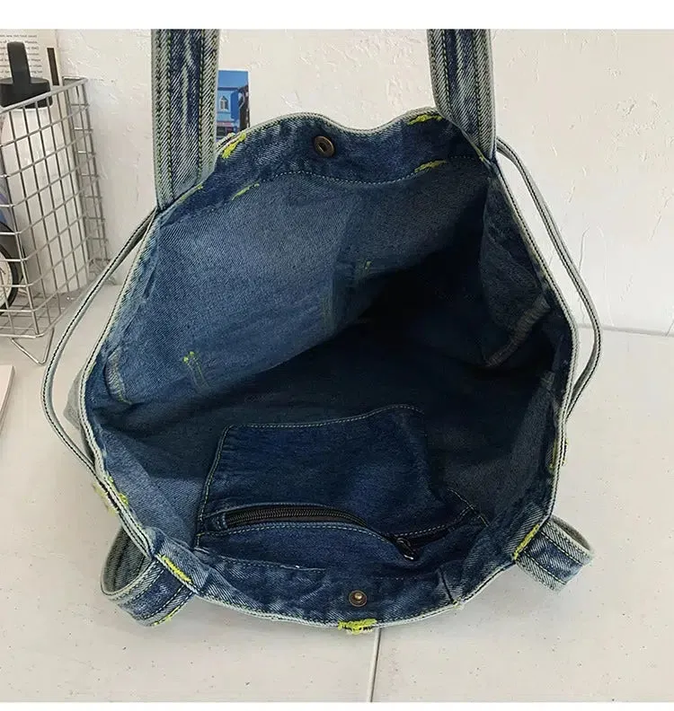Denim-Style Fashion Canvas Bag