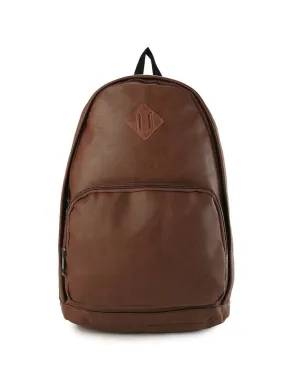 Distressed Leather Commuter Backpack - Camel