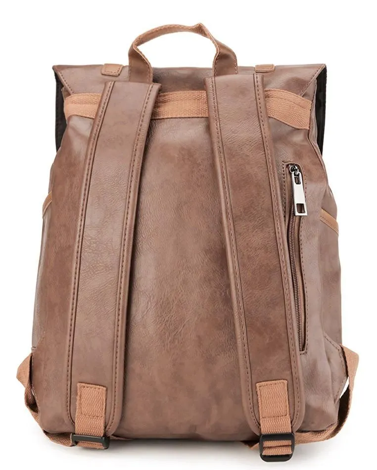 Distressed Leather Nomad Backpack - Camel