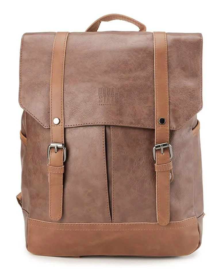 Distressed Leather Nomad Backpack - Camel