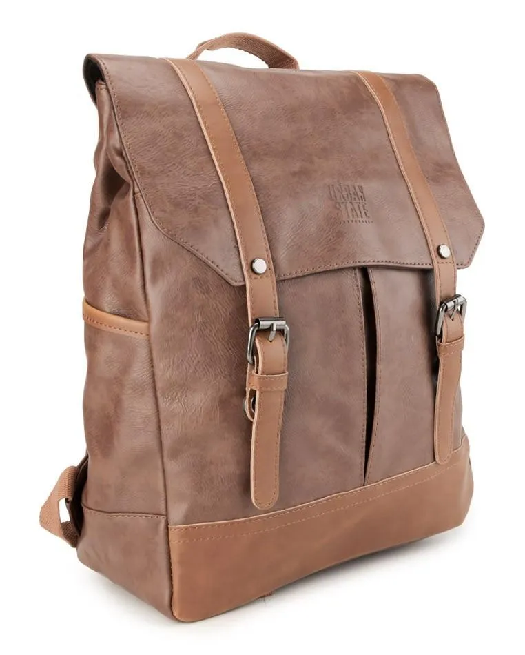 Distressed Leather Nomad Backpack - Camel