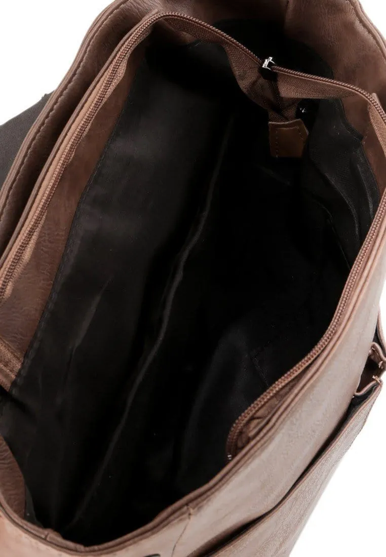 Distressed Leather Nomad Backpack - Camel