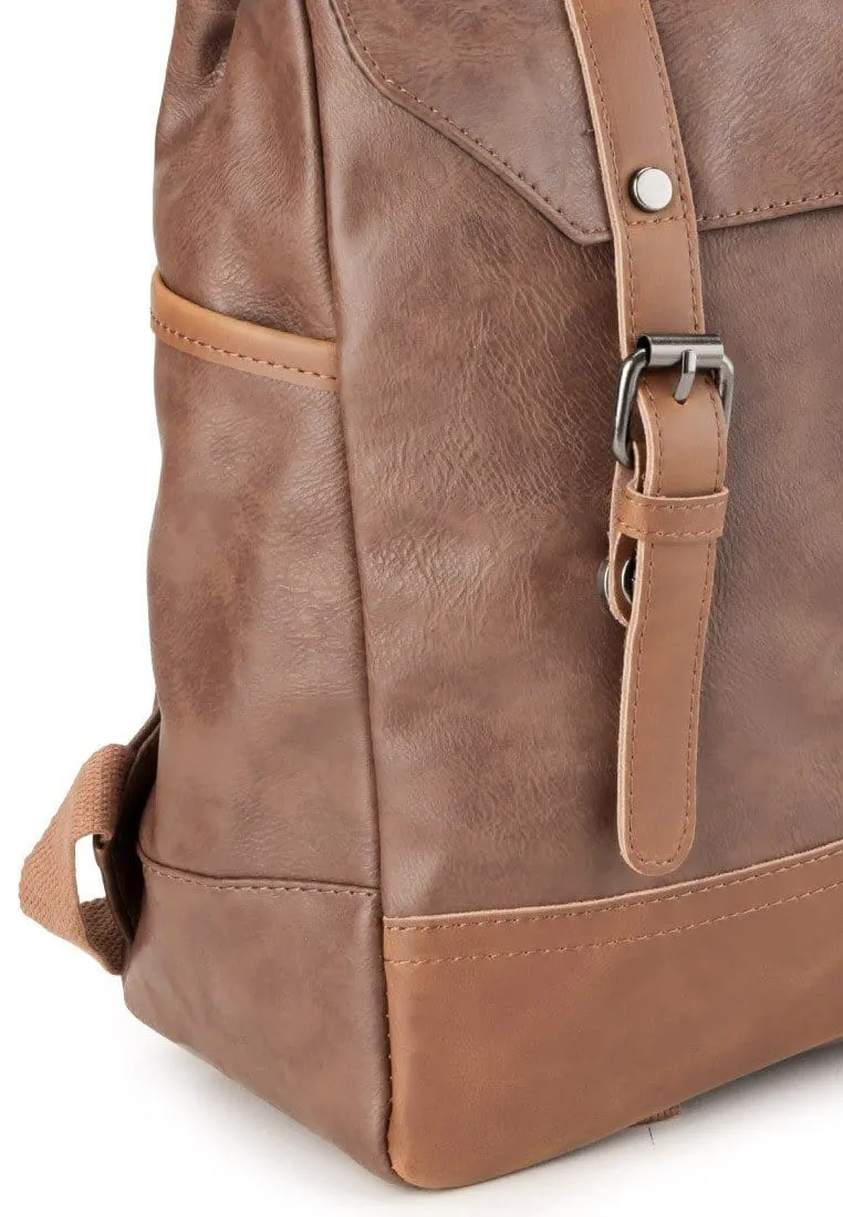 Distressed Leather Nomad Backpack - Camel