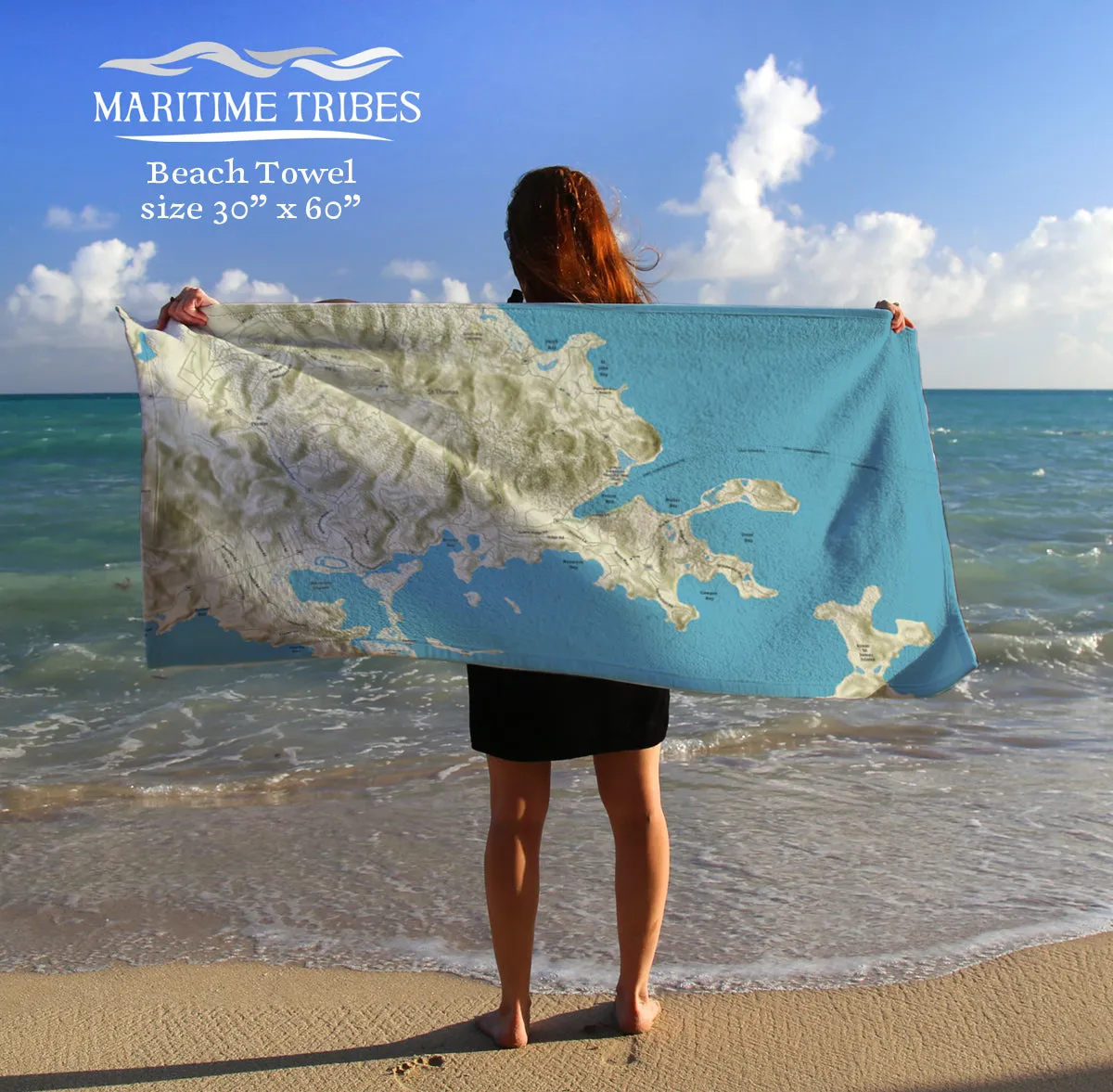 Eastern St Thomas Island USVI Charted Territory Quick Dry Towel
