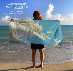 Eastern St Thomas Island USVI Charted Territory Quick Dry Towel