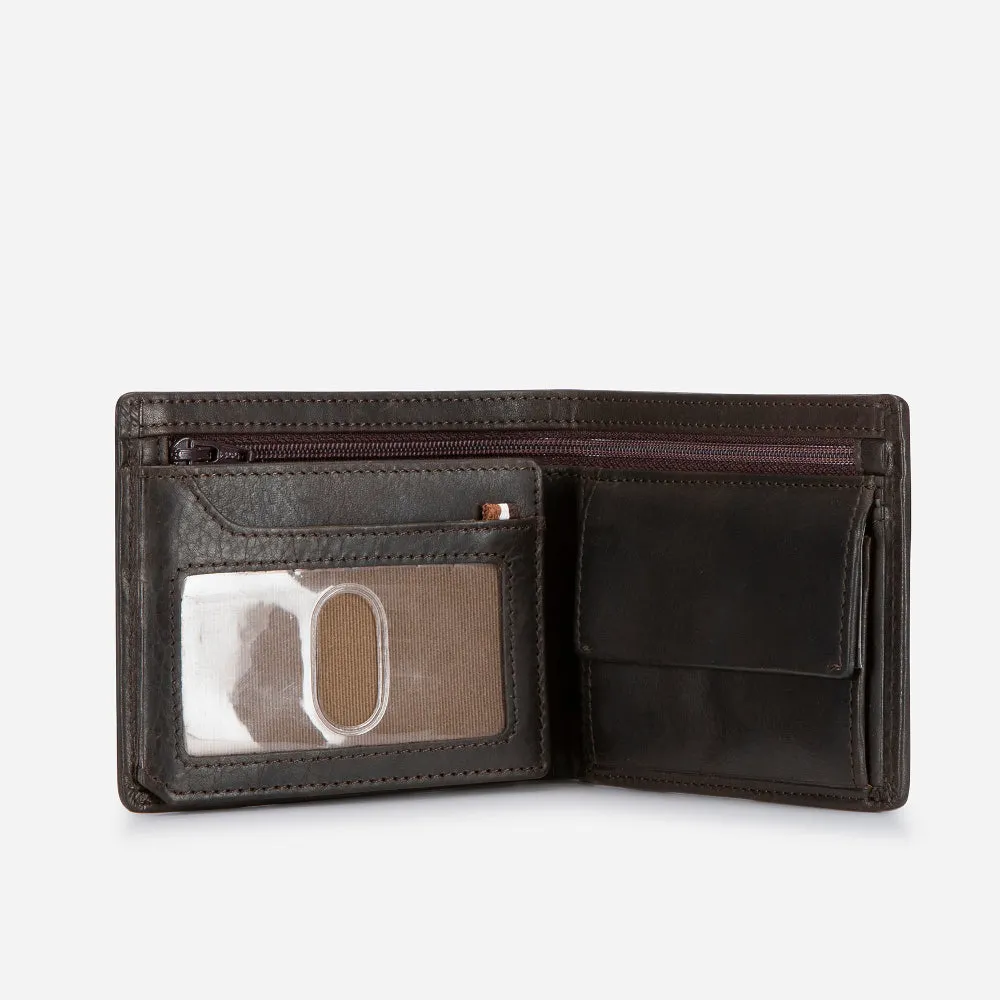 Eastwood Leather Flip Over Wallet, Brown