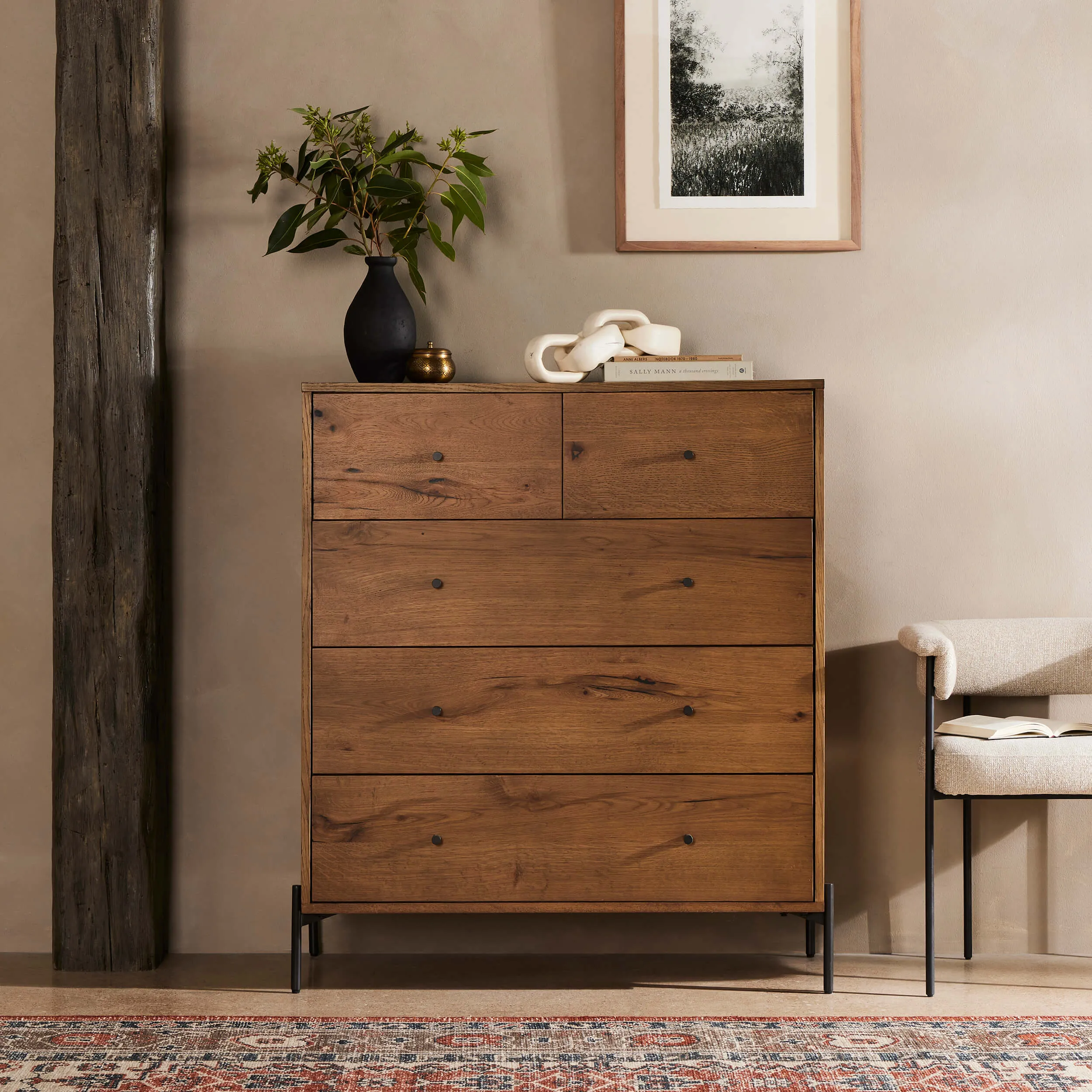 Eaton 5 Drawer Dresser, Amber Oak