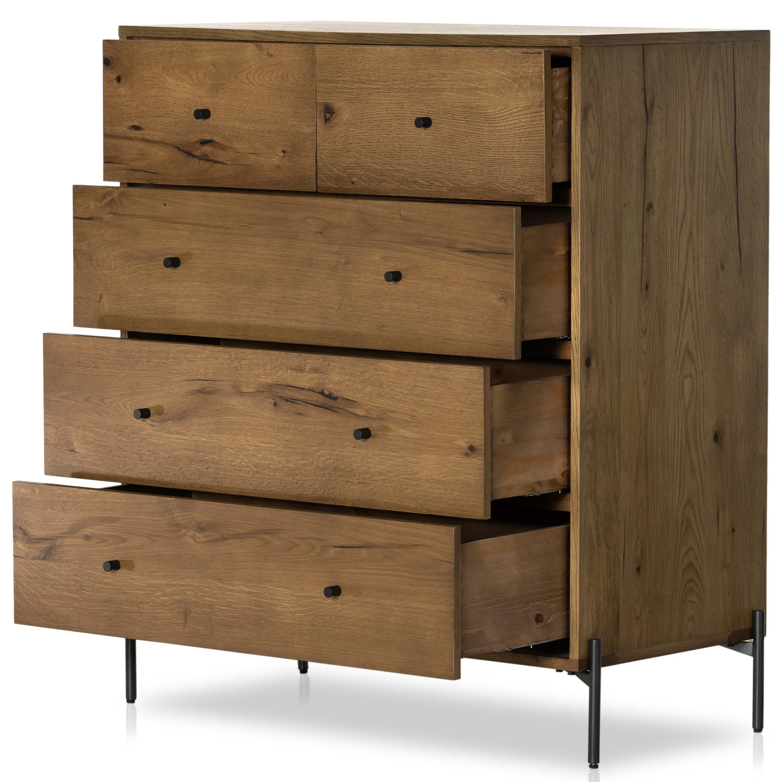 Eaton 5 Drawer Dresser, Amber Oak