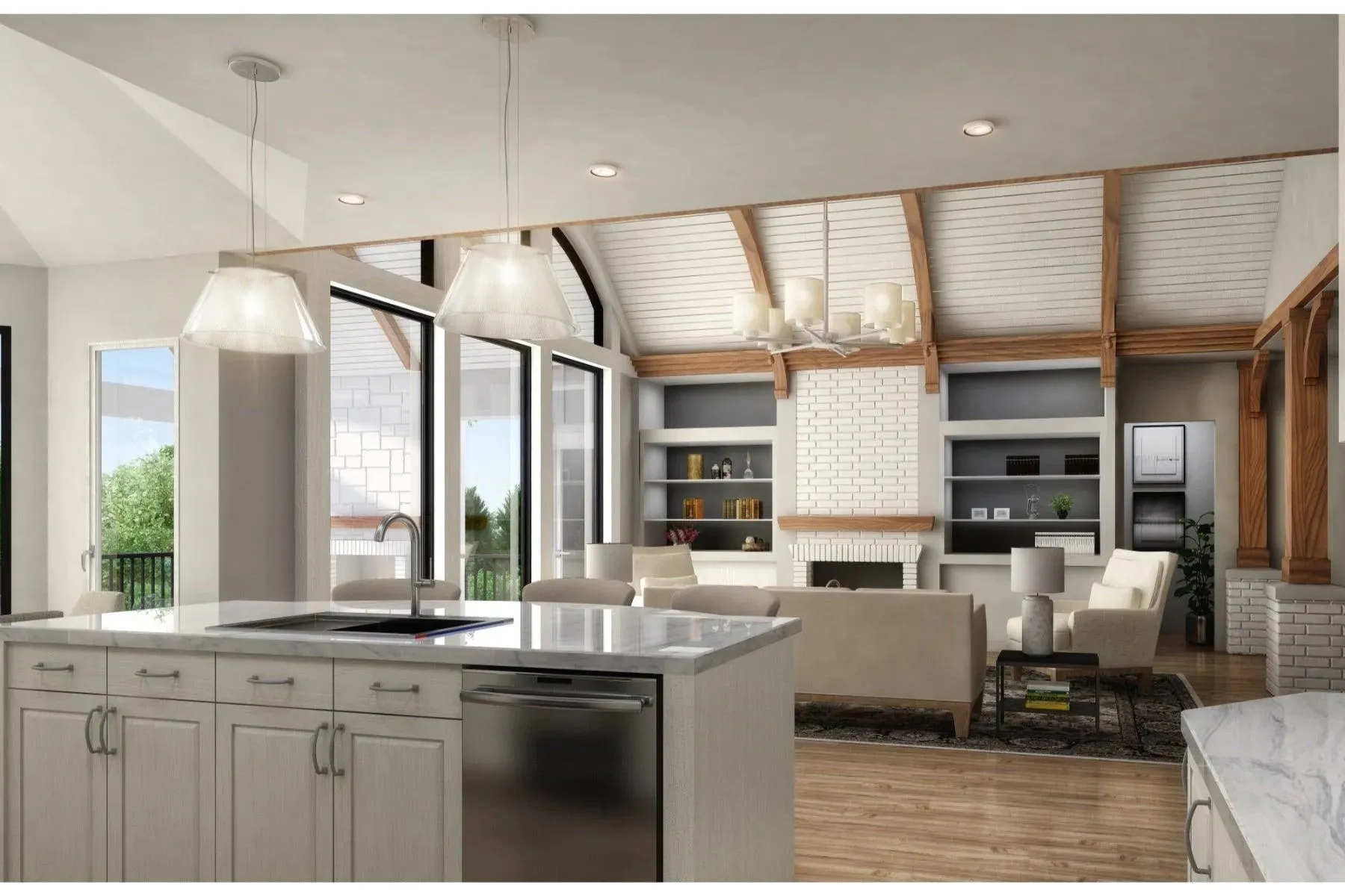Elegant 4-Bedroom Home Plan with Spacious Basement and Brick Exterior
