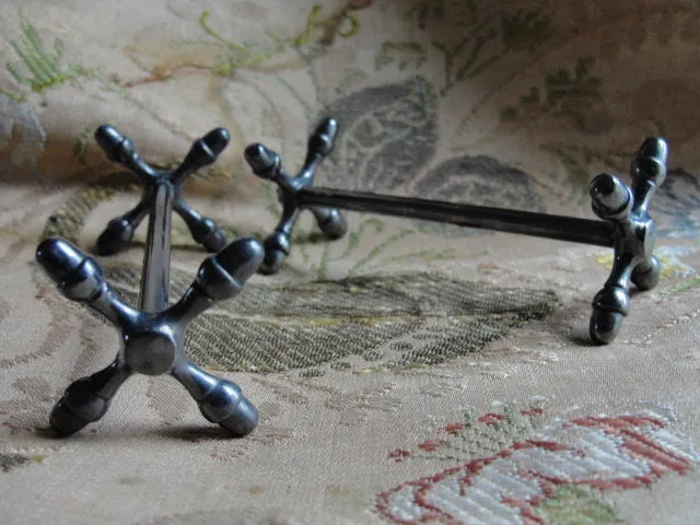 ELEGANT Antique Silver Pair of lovely Cutlery RESTS Authentic Old French Silver Original Patina Classy Gift or Addition to Silver Collection